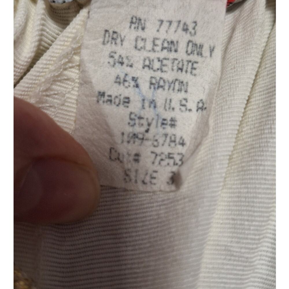 Addiction Vintage White Cream Gold Skirt Size 3 - Picture 7 of 7